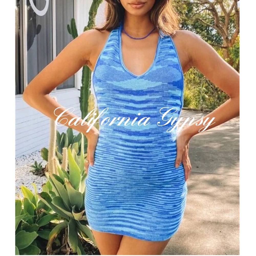 Tie Dye Knit Halter Dress - Picture 5 of 10